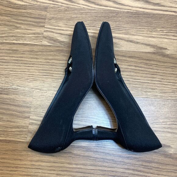 STUART WEITZMAN Womens Size 6M Fabric Pumps Shoes Heel Black - Picture 2 of 10